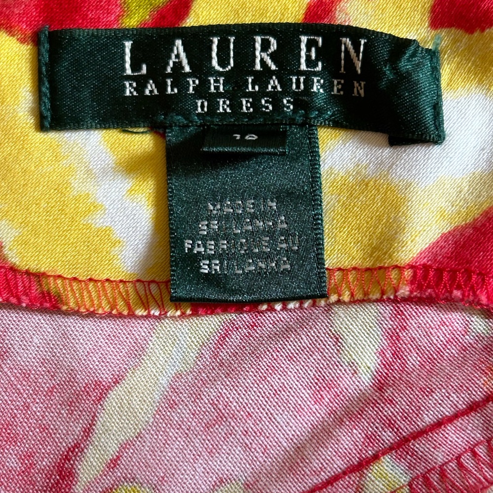 Ralph Lauren Sleeveless Flowered Midi Dress Size 10 - Picture 11 of 11